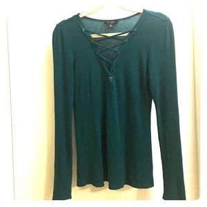 Emerald lace-up top